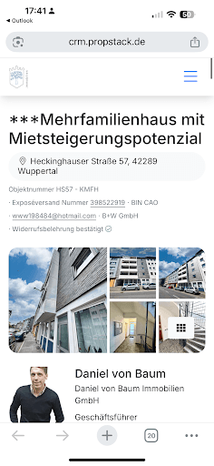 Daniel von Baum Immobilien | Immobilienmakler Wuppertal — Kundenfoto